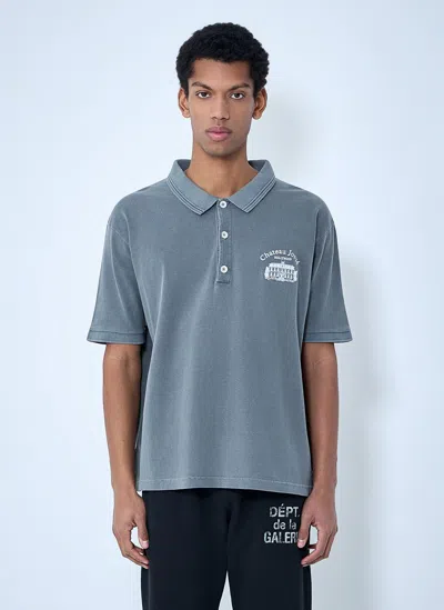 Gallery Dept. Embroidered Polo Shirt In Blue