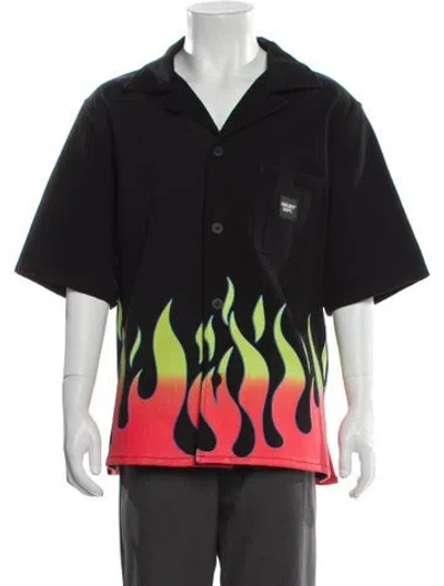 Pre-owned Gallery Dept. Flame Parker Graphic Print Shirt In Black