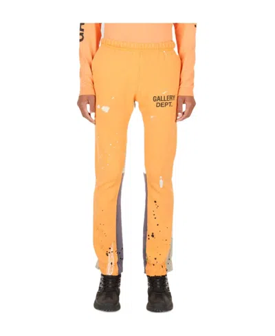 Gallery Dept. Flared Paint-splatter Track Pants In Orange