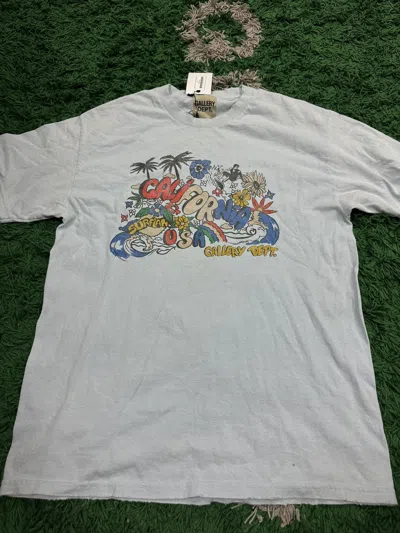 Pre-owned Gallery Dept. Floral Tee T Shirt Blue Medium