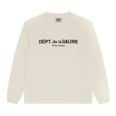 Pre-owned Gallery Dept. French Logo Lux Long-sleeve Tee 'washed Cream' | Men's Size M In White