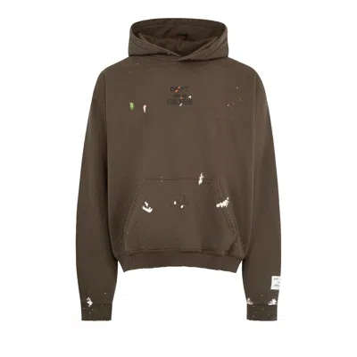 Pre-owned Gallery Dept. French Logo Painted Hoodie 'sepia' | Green | Men's Size Xxl