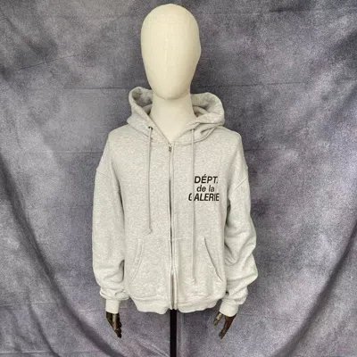 Pre-owned Gallery Dept. . French Logo Zip Up Hoodie In Gray