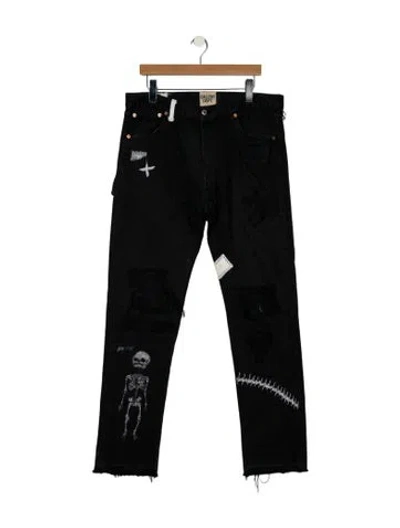 Pre-owned Gallery Dept. Fuck Face Skinny Jeans In Black