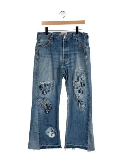 Pre-owned Gallery Dept. G Repair La Flare Straight-leg Jeans In Blue