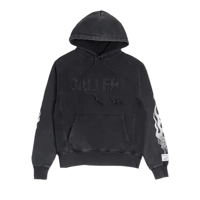 Pre-owned Gallery Dept. Gd Flames Hoodie 'black'