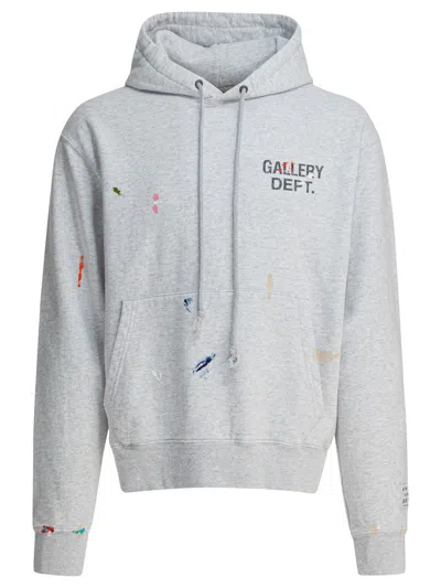 Gallery Dept. Gd Paint Logo Hoodie Sweatshirts Grey In White