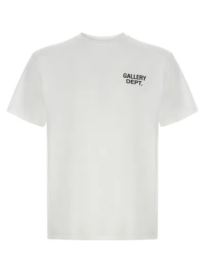 Gallery Dept. Dusty Glittered Logo-print Cotton-jersey T-shirt In White