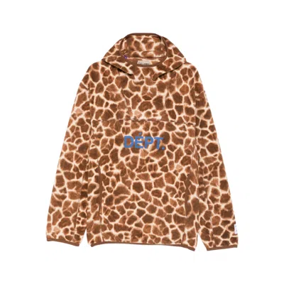 Gallery Dept. Giraffe-print Fleece Hoodie In Brown