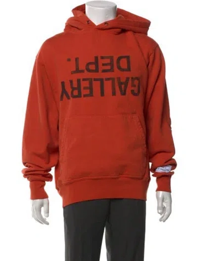 Pre-owned Gallery Dept. G-patch 'fucked Up' Graphic Print Hoodie W/ Tags In Orange