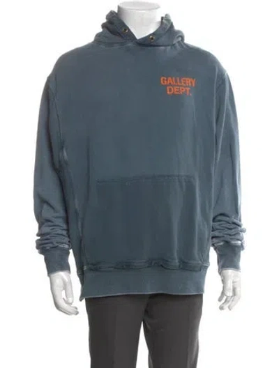 Pre-owned Gallery Dept. Graphic Print Crew Neck Hoodie In Blue