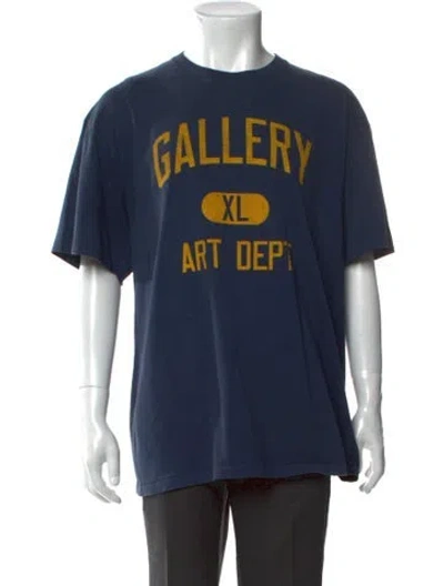 Pre-owned Gallery Dept. Graphic Print Crew Neck T-shirt In Blue