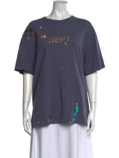 Pre-owned Gallery Dept. Graphic Print Crew Neck T-shirt In Blue