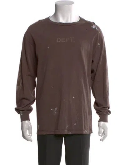 Pre-owned Gallery Dept. Graphic Print Crew Neck T-shirt In Brown