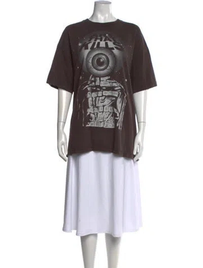 Pre-owned Gallery Dept. Graphic Print Crew Neck T-shirt In Brown