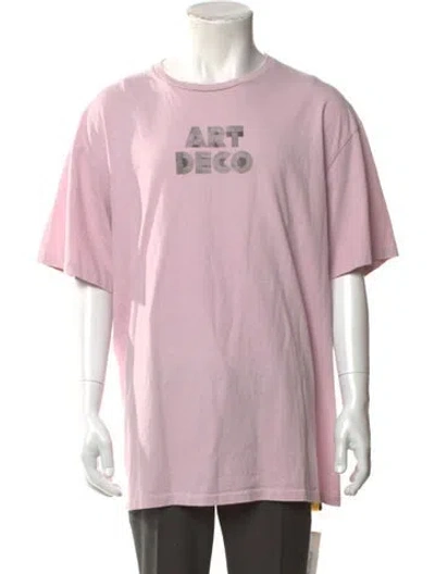 Pre-owned Gallery Dept. Graphic Print Crew Neck T-shirt In Pink
