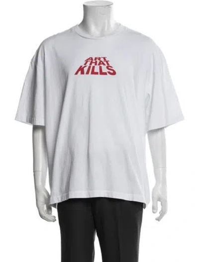 Pre-owned Gallery Dept. Graphic Print Crew Neck T-shirt In White