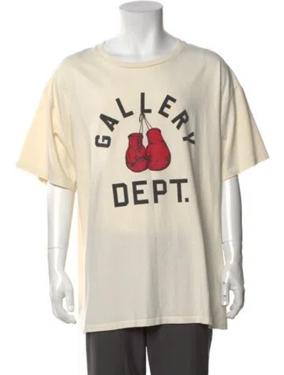 Pre-owned Gallery Dept. Graphic Print Crew Neck T-shirt In Yellow