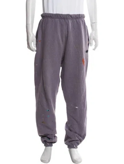 Pre-owned Gallery Dept. Graphic Print Distressed Accents Lounge Bottoms In Purple