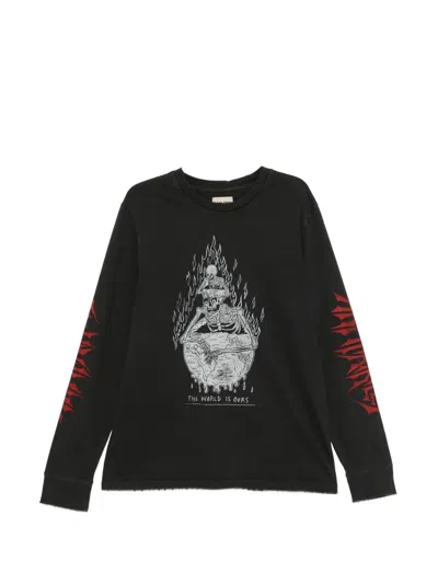Gallery Dept. Graphic-print Long-sleeved T-shirt In Black