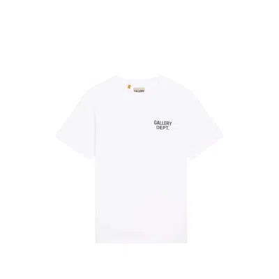 Gallery Dept. Dusty Glittered Logo-print Cotton-jersey T-shirt In White