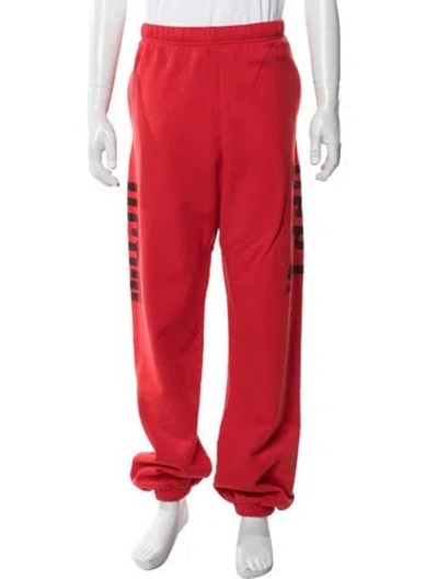 Pre-owned Gallery Dept. Gym Logo Sweatpants Graphic Print Lounge Bottoms W/ Tags In Red