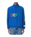 Gallery Dept. Wave Logo-print Shell Half-zip Jacket In Blue