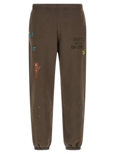 Gallery Dept. Hand-painted French Logo Joggers In Brown