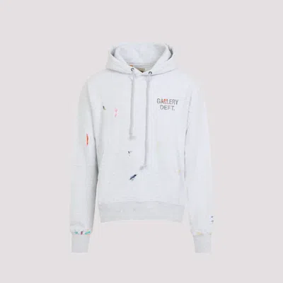 Gallery Dept. Logo-print Paint-splattered Cotton-jersey Hoodie In White