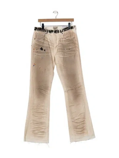 Pre-owned Gallery Dept. Hollywood Blvd La Flare Straight-leg Jeans W/ Tags In Neutrals