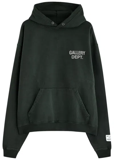 Gallery Dept. Hooded Logo Cotton Sweatshirt In Black