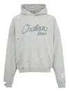Gallery Dept. Chateau Ranch Distressed Paint-splattered Printed Cotton-blend Jersey Hoodie In Gray