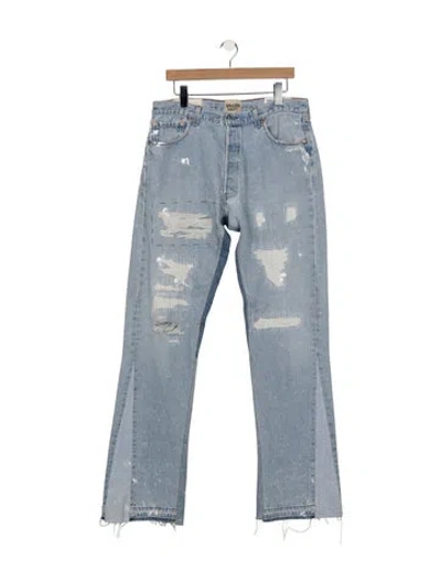 Pre-owned Gallery Dept. Indiana Flare Straight-leg Jeans In Blue