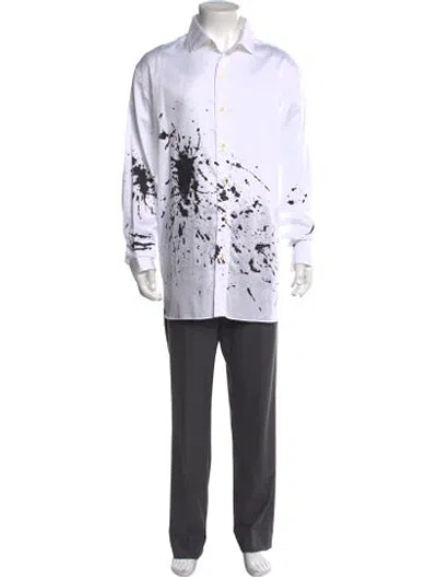 Pre-owned Gallery Dept. Ink Graphic Print Shirt W/ Tags In White