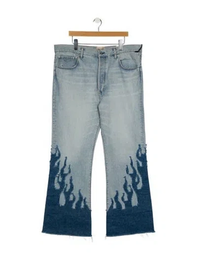 Pre-owned Gallery Dept. La Blvd Flame Wide Leg Jeans W/ Tags In Blue