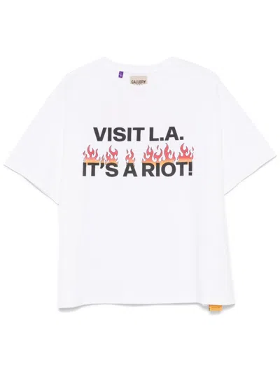 Gallery Dept. Logo-print Cotton-jersey T-shirt In White