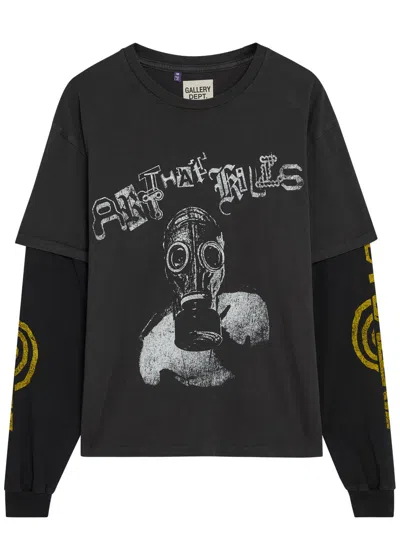 Gallery Dept. Layered Printed Cotton T-shirt In Black