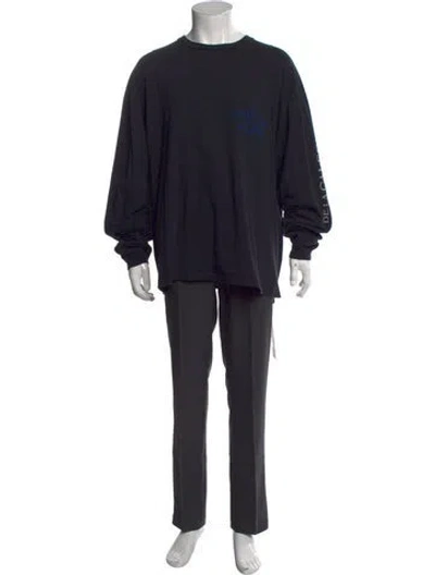 Pre-owned Gallery Dept. Le Bar De Music De La Galerie Crew Neck Henley In Black