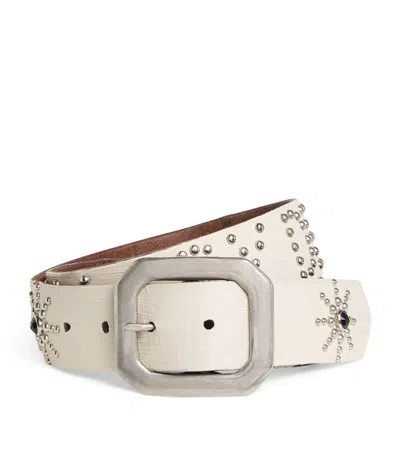 Gallery Dept. Leather Painted Studded Belt In Black