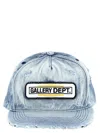 Gallery Dept. Distressed Denim Curved Brim Cap In Blue