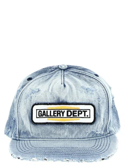 GALLERY DEPT. MEN LIGHT BLUE DENIM LOGO BASEBALL HAT, ONESIZE LUXURY HATS FOR MEN DARVEYS