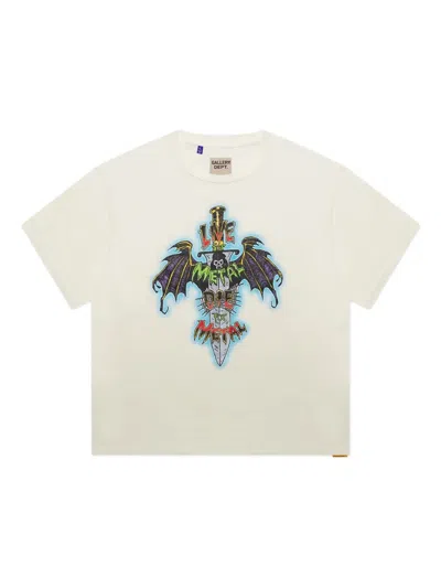 Gallery Dept. Live For Metal Cotton T-shirt In Neutral