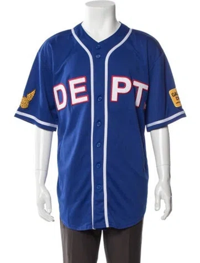Pre-owned Gallery Dept. Logo Baseball Jersey Printed Shirt In Blue
