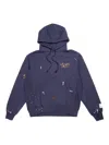 Gallery Dept. Logo-detail Painted Hoodie In Blue