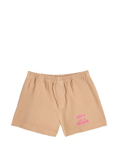 Gallery Dept. Logo-detail Track Shorts In Brown