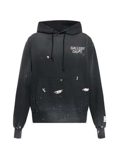 Gallery Dept. Paint-splatter Logo Hoodie In Black