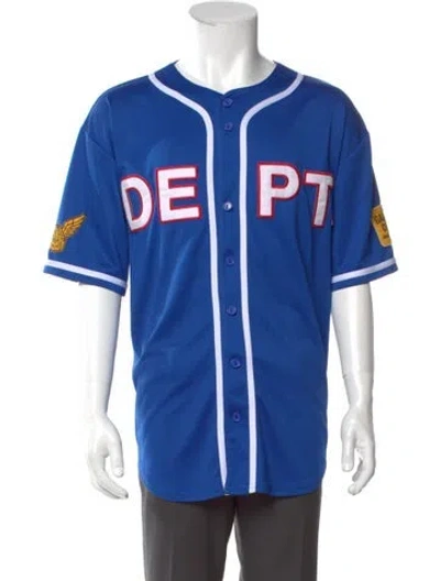 Pre-owned Gallery Dept. Logo Jersey Graphic Print Shirt In Blue