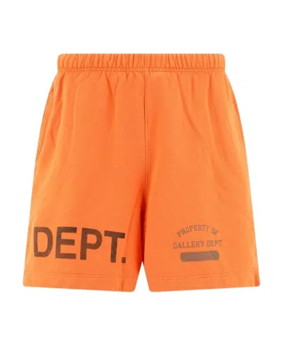 Gallery Dept. Logo Letter Printed Shorts In Orange