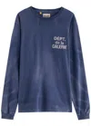 Gallery Dept. Logo-print Faded Cotton Top In Navy