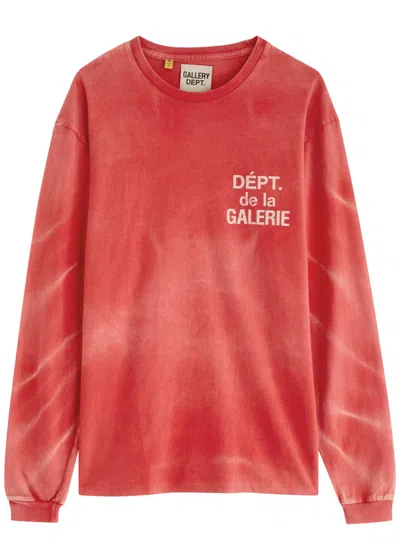 Gallery Dept. Logo-print Faded Cotton Top In Red